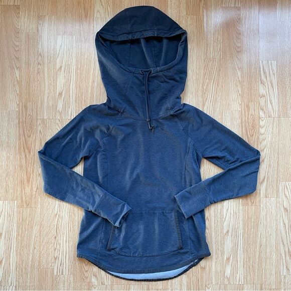 Athleta Blue Cowl-Neck Hooded Sweatshirt - Size: Small - Picture 3 of 8